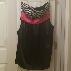 Zebra print satin dress